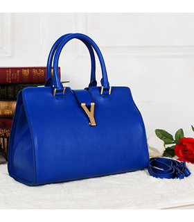 Yves Saint Laurent Birkin Tote Bag In Diamond Blue Original Leather