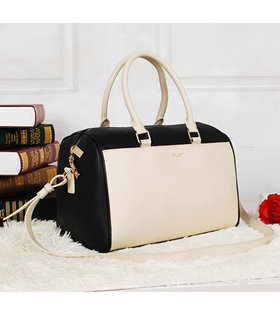 Yves Saint Laurent Birkin Tote Bag Offwhite/Black Original Leather