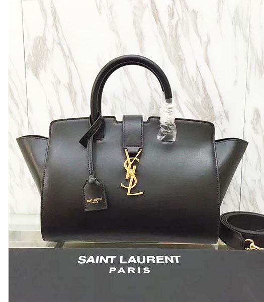 Yves Saint Laurent Black Calfskin Leather Top Handle Bag