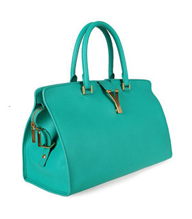Yves Saint Laurent Cabas Chyc Green Original Leather Medium Tote Bag