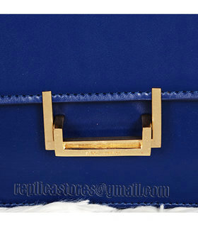 Yves Saint Laurent Cabas Chyc Sapphire Blue Lambskin Leather Shoulder Bag-5