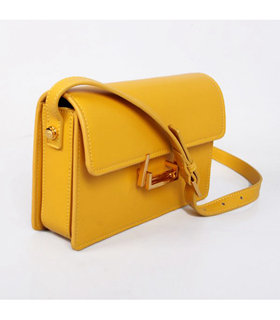 Yves Saint Laurent Cabas Chyc Yellow Lambskin Leather Shoulder Bag
