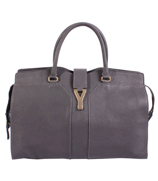 Yves Saint Laurent Chyc Cabas Silver Grey Original Lambskin Leather Tote