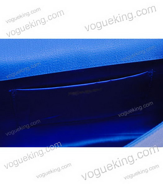 Yves Saint Laurent Chyc Textured Leather Clutch Blue Calfskin-5