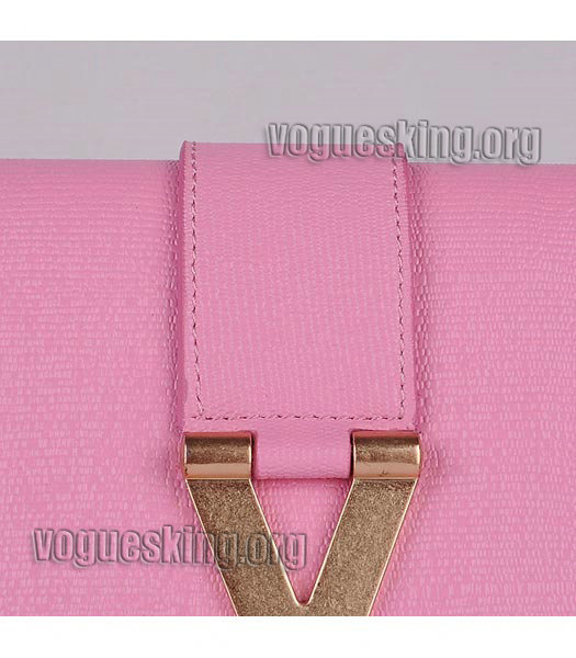 Yves Saint Laurent Chyc Textured Original Leather Clutch Pink Calfskin-4