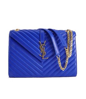 Yves Saint Laurent Classic Monogramme Dark Blue Lambskin Flap Bag