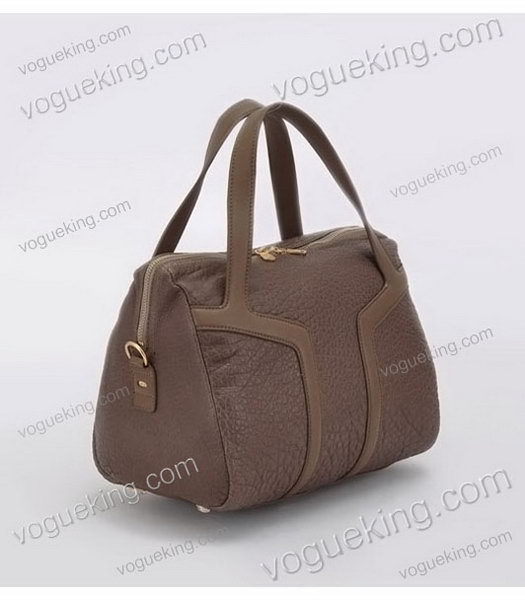 Yves Saint Laurent Easy Textured Khaki Lambskin Leather Tote Bag-1