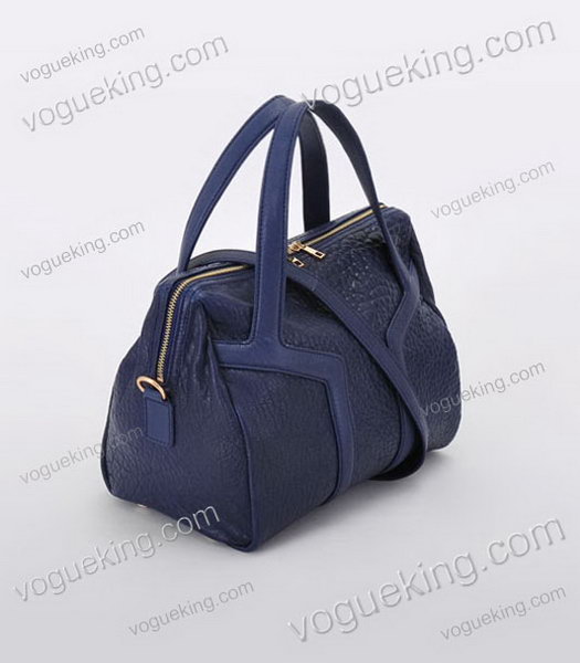 Yves Saint Laurent Easy Textured Sapphire Blue Lambskin Leather Tote Bag-1