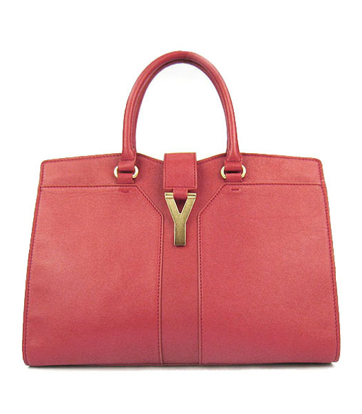 Yves Saint Laurent Goat Lambskin Leather Cabas Red Tote Bag