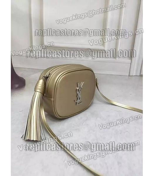 Yves Saint Laurent Gold Leather Fringed Mini Shoulder Bag-3