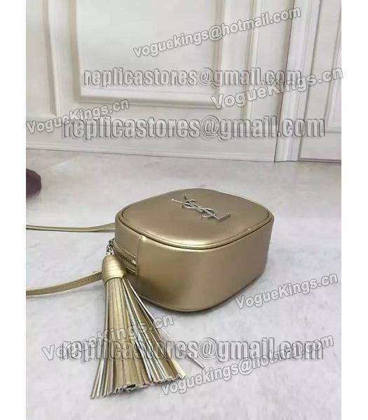 Yves Saint Laurent Gold Leather Fringed Mini Shoulder Bag-5