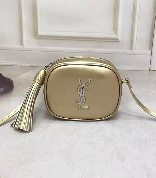 Yves Saint Laurent Gold Leather Fringed Mini Shoulder Bag