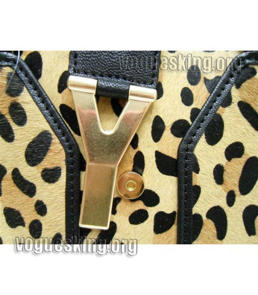 Yves Saint Laurent Large Cabas Chyc Coffee Leopard Pattern Leather Tote Bag-3