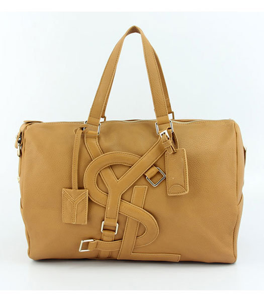 Yves Saint Laurent Large Vavin Duffle Bag in Earth Yellow Classic Leather
