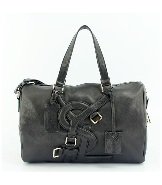 Yves Saint Laurent Medium Vavin Duffle Bag in Black Classic Leather