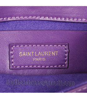 Yves Saint Laurent Monogramme Champagne Purple Leather Mini Shoulder Bag-4