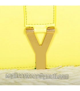 Yves Saint Laurent Monogramme Lemon Yellow Leather Mini Shoulder Bag-5