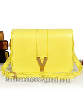 Yves Saint Laurent Monogramme Lemon Yellow Leather Mini Shoulder Bag-6