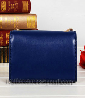 Yves Saint Laurent Monogramme Sapphire Blue Leather Mini Shoulder Bag-1