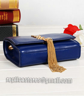 Yves Saint Laurent Monogramme Sapphire Blue Leather Mini Shoulder Bag-2