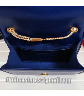 Yves Saint Laurent Monogramme Sapphire Blue Leather Mini Shoulder Bag-3