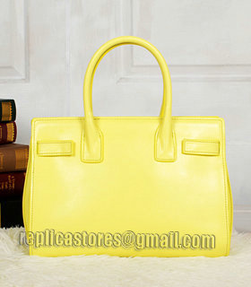 Yves Saint Laurent Sac De Jour Lemon Yellow Leather Tote Bag-1