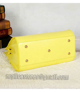 Yves Saint Laurent Sac De Jour Lemon Yellow Leather Tote Bag-2