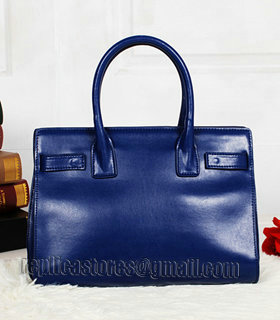 Yves Saint Laurent Sac De Jour Sapphire Blue Leather Tote Bag-1