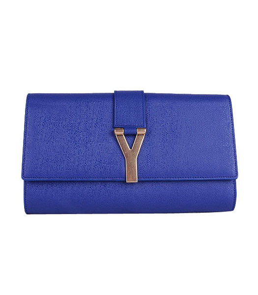 Yves Saint Laurent Sapphire Blue Original Leather Clutch